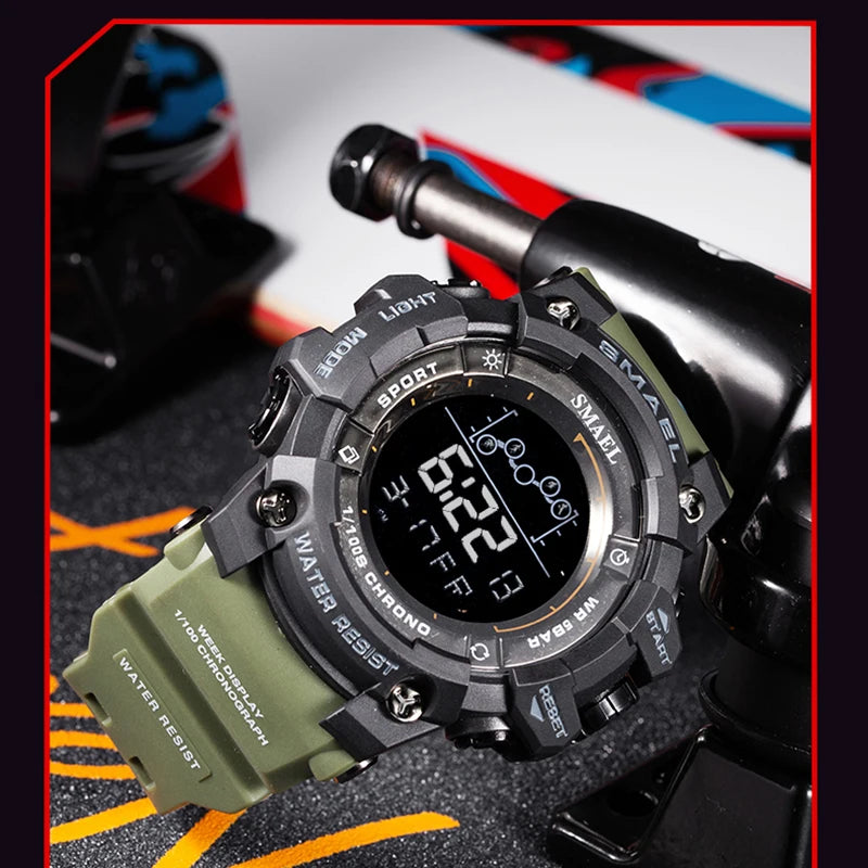 SMAEL Digital Watches Sports for Men 50m Waterproof LED Watches 8082 Men;s Wristwatches Digital  Clock Mens Sport Watches