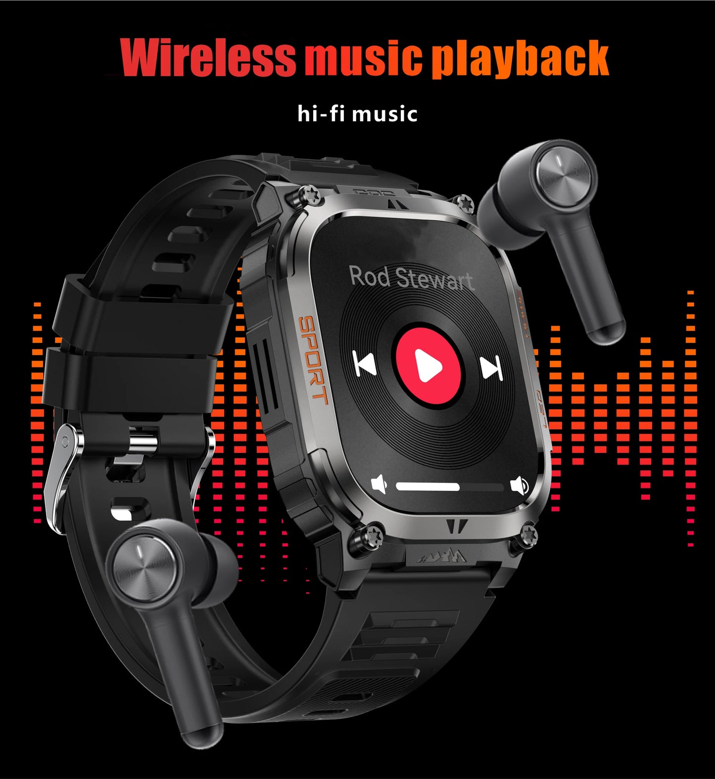 New GPS Tracking Smart Watch LED Flashlight 2.01inch HD Screen Compass BT Call Waterproof Sport Smartwatch For Android iOS