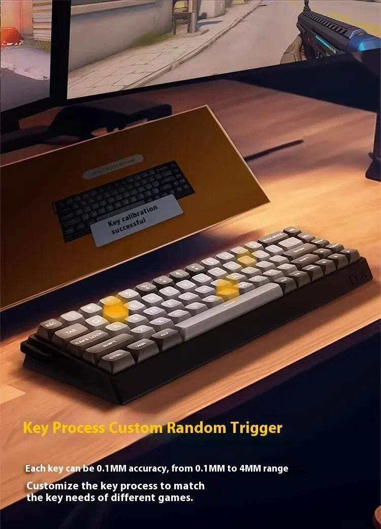 IYX MU68 Pro Mechanical Keyboard Magnetic Switch 8k RT0.04 RGB Backlit Hot Swap E-sports Gamer Keyboard Wired Aluminium Alloy