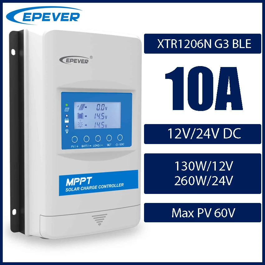EPEVER 10/20/30/40A MPPT Solar Controller Built In Bluetooth 12V 24V 48V XTRANG3BLE 60/100/150V PV Panel Can Lithium/No Battery