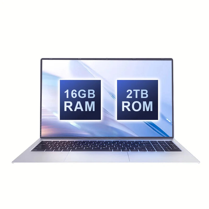 Original Laptop 15.6" 16GB RAM 2TB SSD Intel N3700 Gaming PC 1920*1080 Display Office Study Computer PC Windows 11 Pro