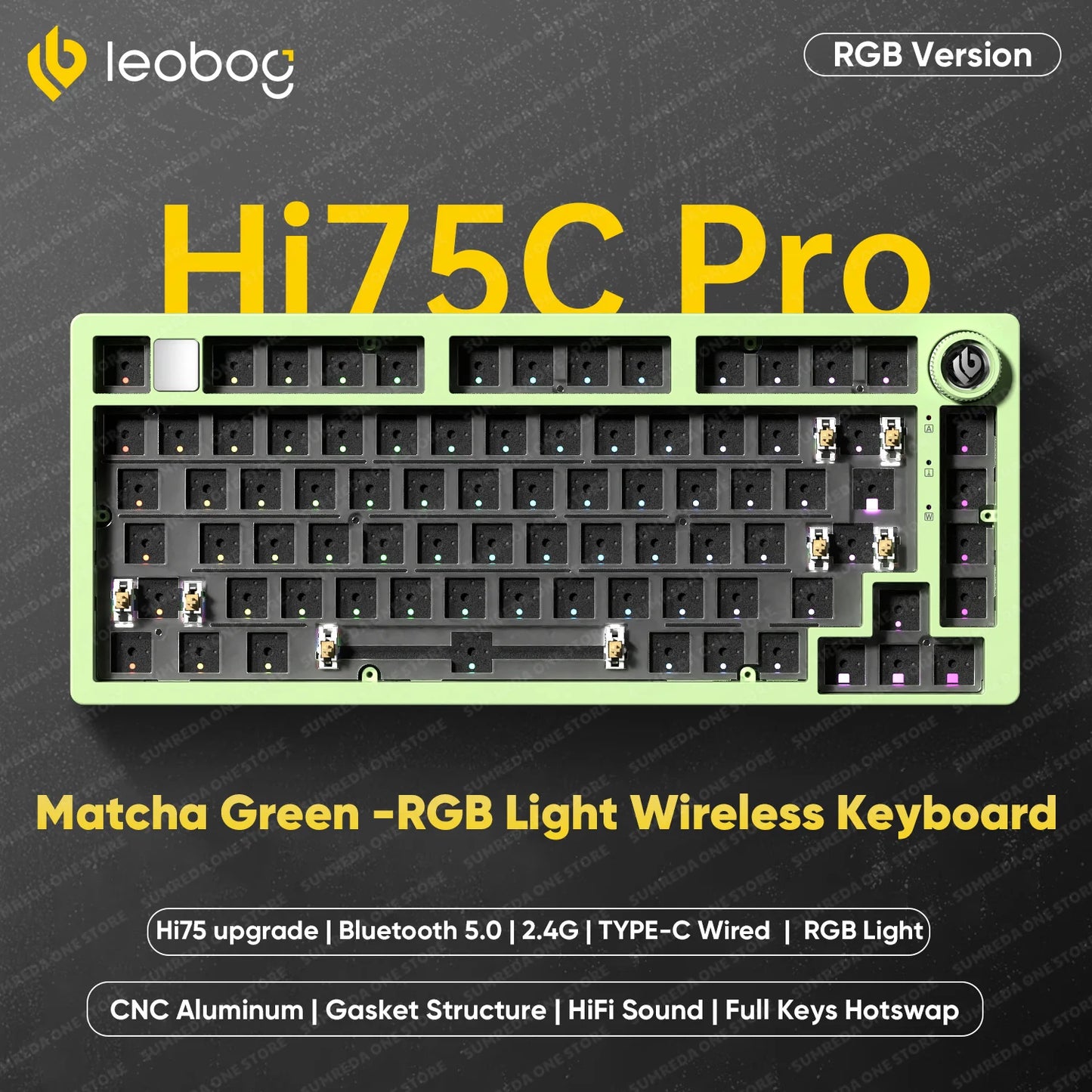 LEOBOG Hi75C Pro Hi75 Sugar65 Custom Mechanical Keyboard Aluminum Kits Hot Swap Wired Gaming Keyboard RGB Gamer Gasket Keyboard