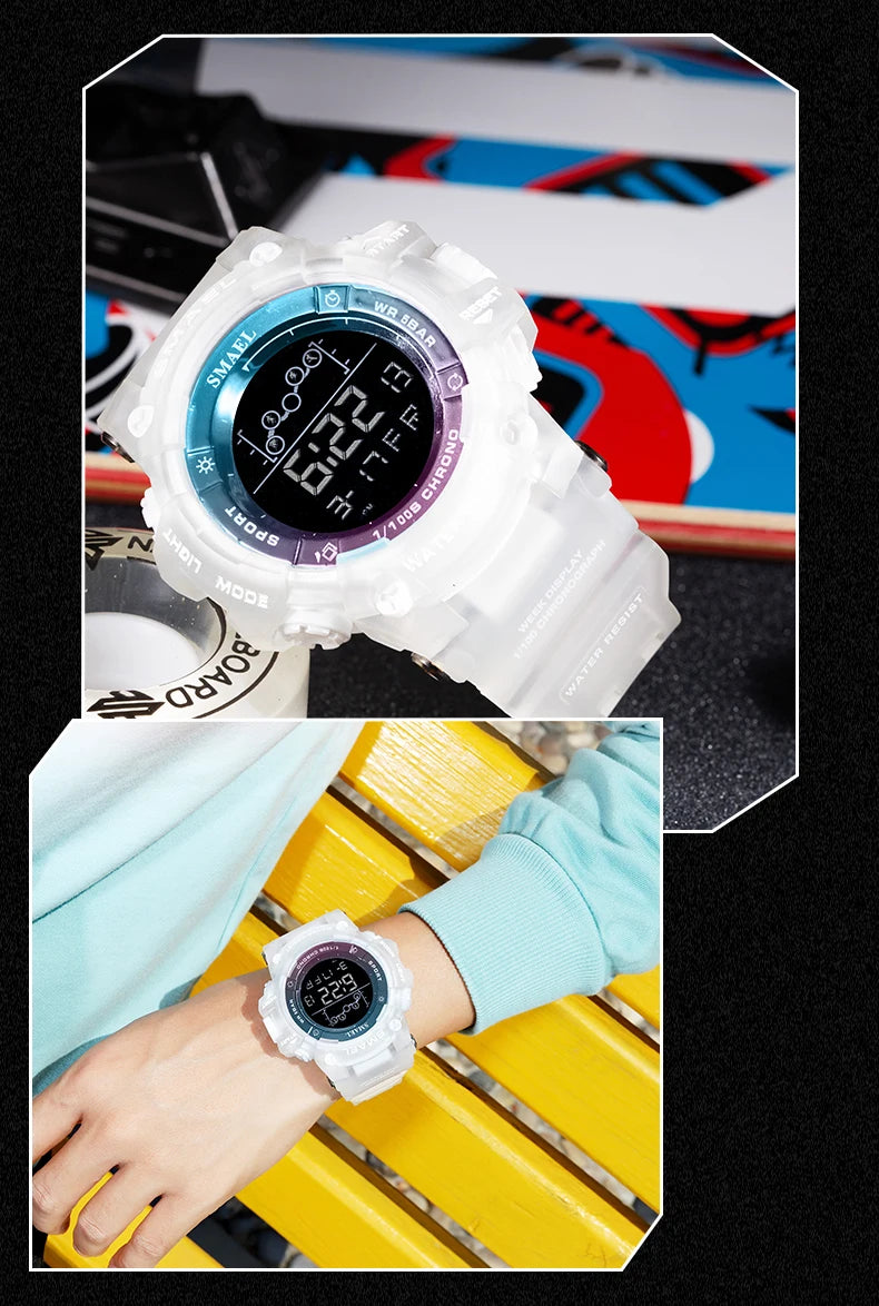 SMAEL Digital Watches Sports for Men 50m Waterproof LED Watches 8082 Men;s Wristwatches Digital  Clock Mens Sport Watches