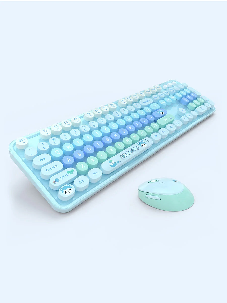 Colorful Sweet Wireless Keyboard And Mouse Set - Combo Pack for Sweet Home Decor And Personal Use