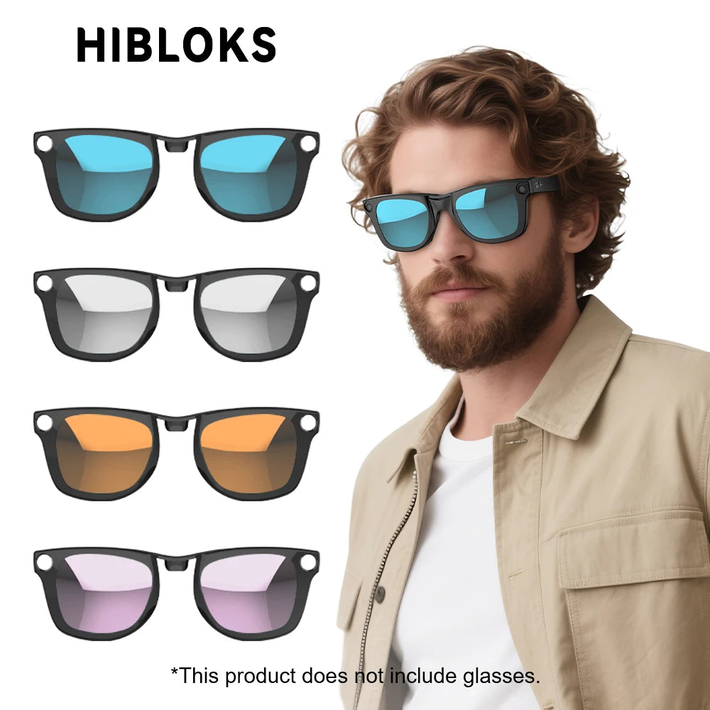 Brand New Hibloks For RayBan Meta Wayfarer RW4008 Large Glasses Clip Colorful Polarized Sunglasses Lenses Anti-Glare Protection