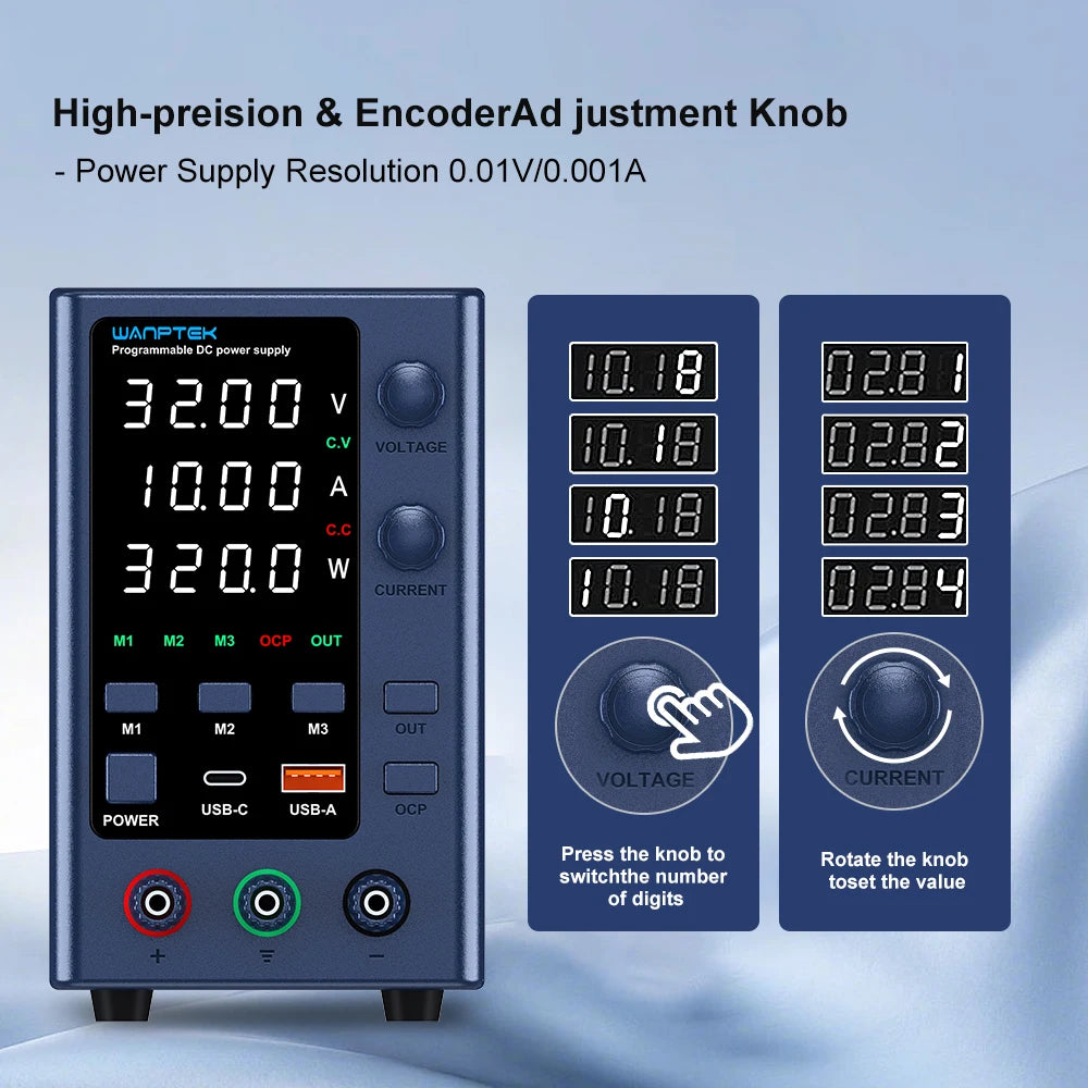 Wanptek Laboratory Power Supply Adjustable 30V 60V 120V For Phone Repair Regulated Lab Bench DC Power Supplies