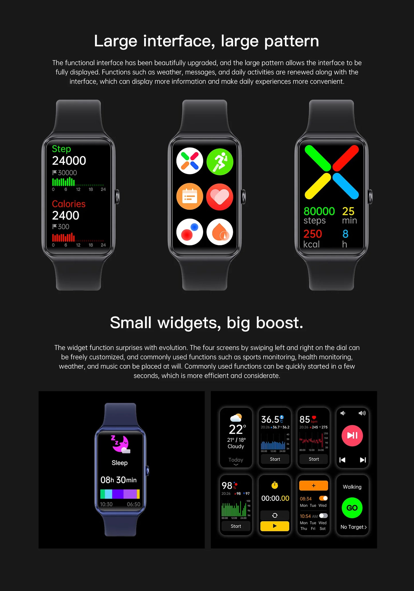 LIGE New 1.47” HD Smart Watch Women's Sports Fitness Bracelet Thermometer Health Monitor Waterproof Women Smartwatch for Xiaomi