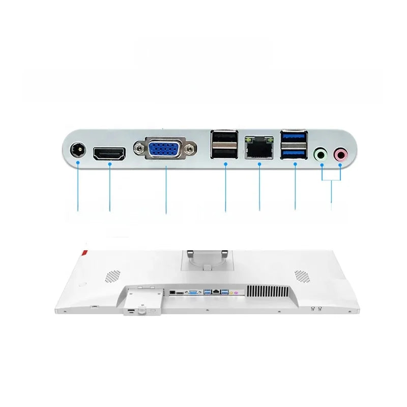 27 Inch All-in-One PC Core I7 10750H 16GB RAM 512GB SSD OEM AIO Desktop Computer Monoblock All In One PC With UPS Battery