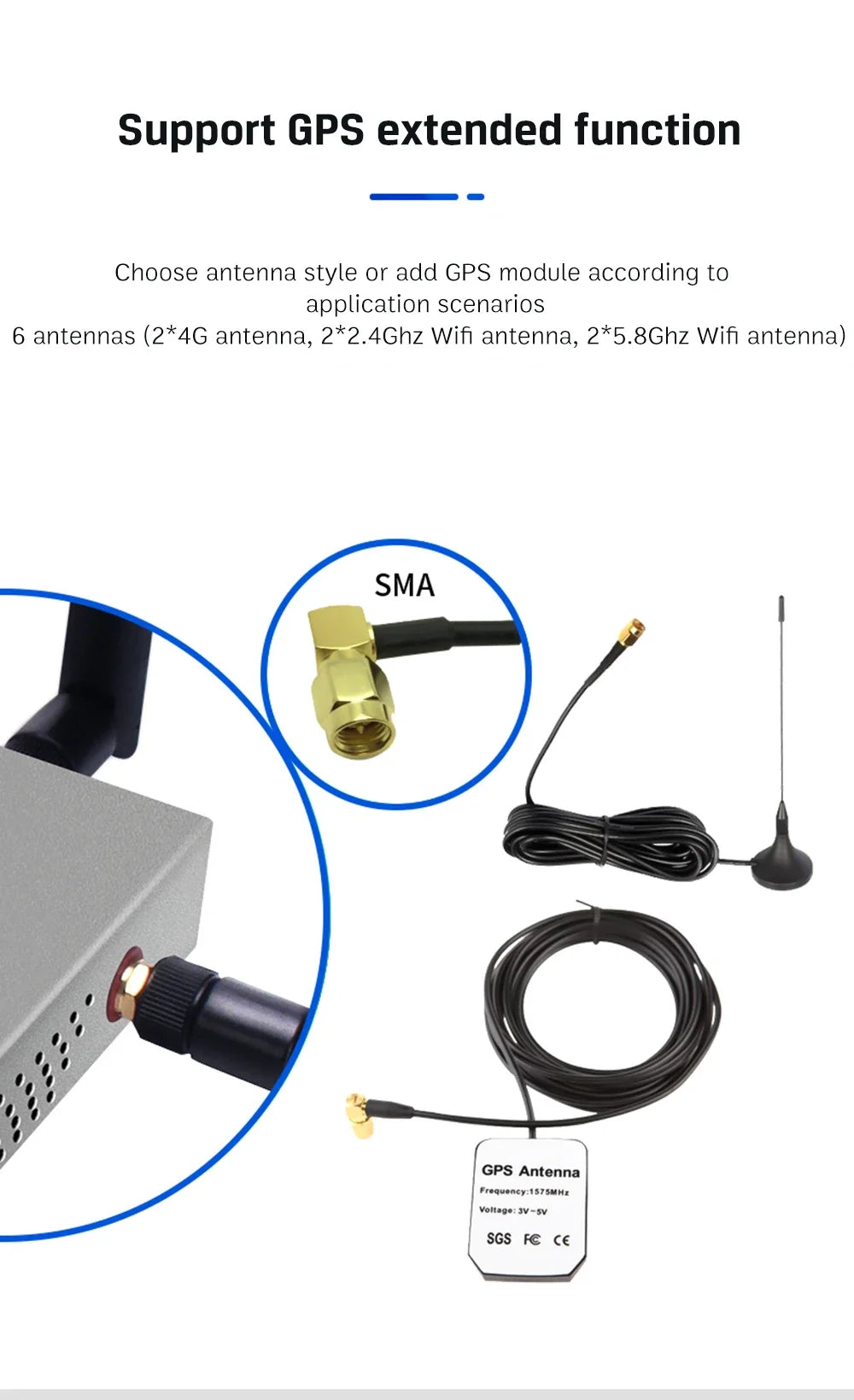 Wiflyer 4G LTE WiFi Router SIM Modem 4*Gigabit LAN WAN Dual Bands 2.4ghz 5Ghz SATA Port 5dBi Detachable Antenna for 64 Device