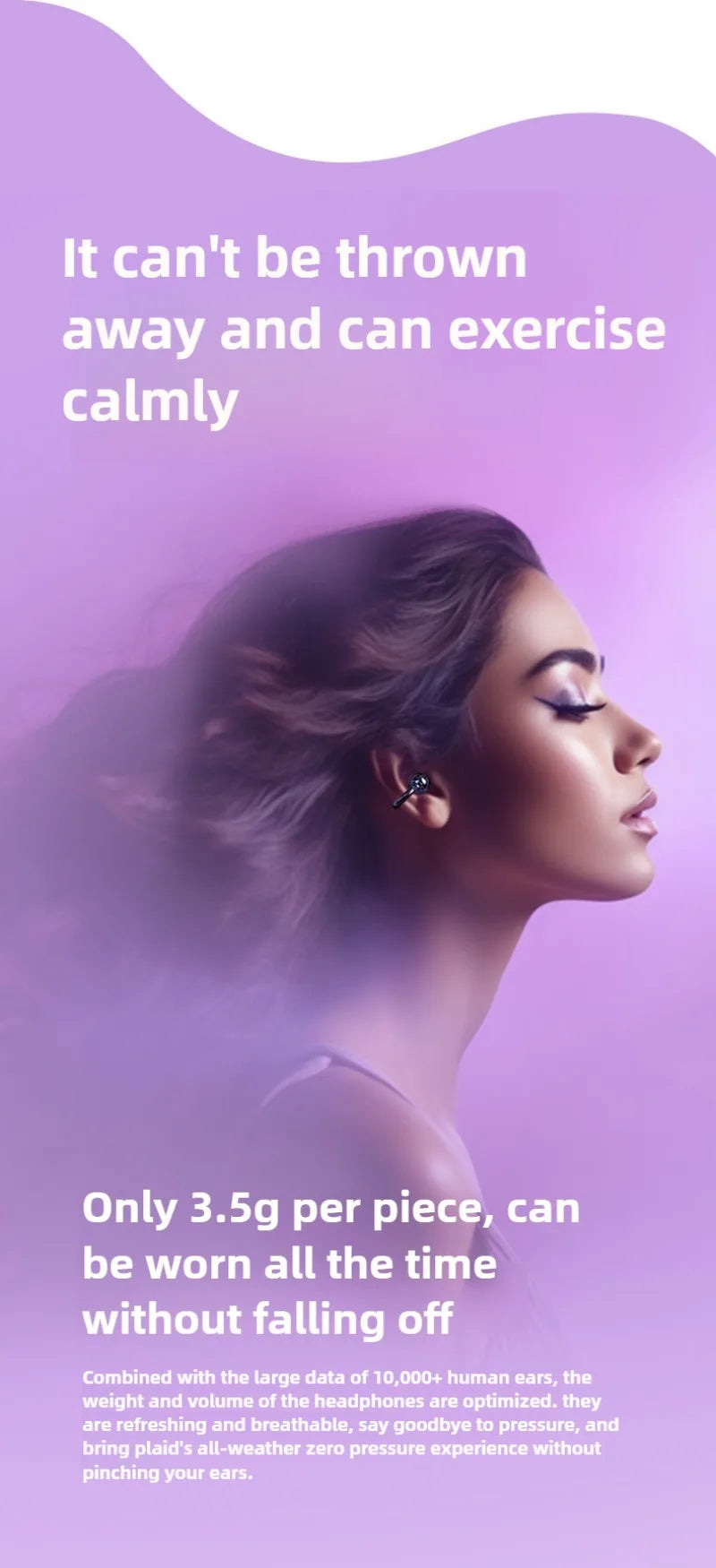 Open Ear Wireless Earphones 144 language Real Time Translator Ear Clip Earbuds Bluetooth Clip On OWS Sports Headphones HD Call