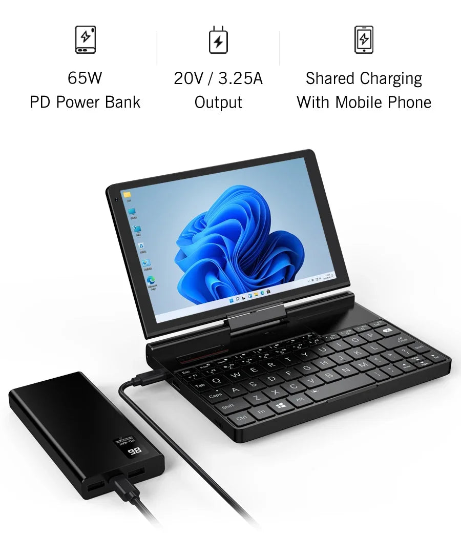 GPD Pocket 3 Intel i3 1125G4 RAM 16GB Memory 512GB SSD Hard Disk Windows 11 Home Portable Laptop Notebook Mini PC Touch Screen