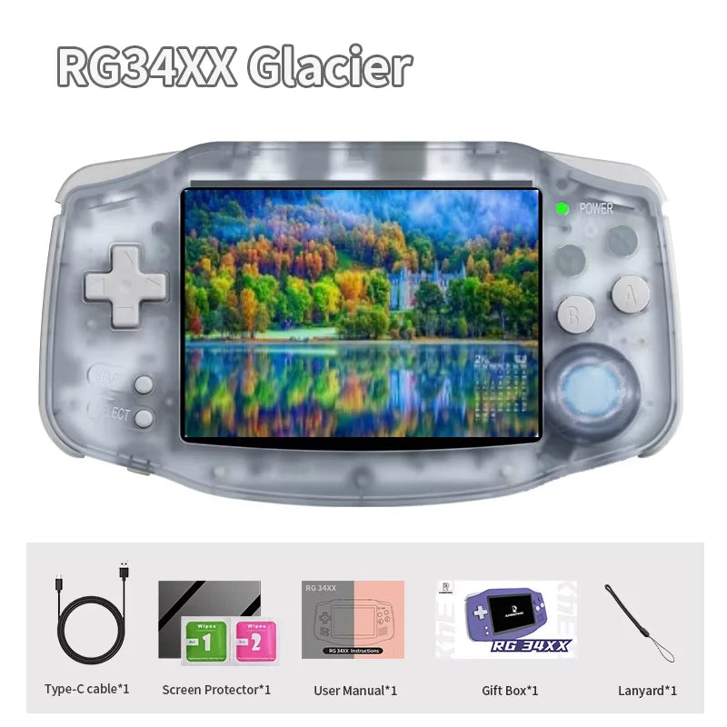 ANBERNIC RG34XX Handheld Game Console 3.4inch IPS Screen Linux 64-bit System RG 34XX 32G Retro Video Game Players WiFi PSP Gift