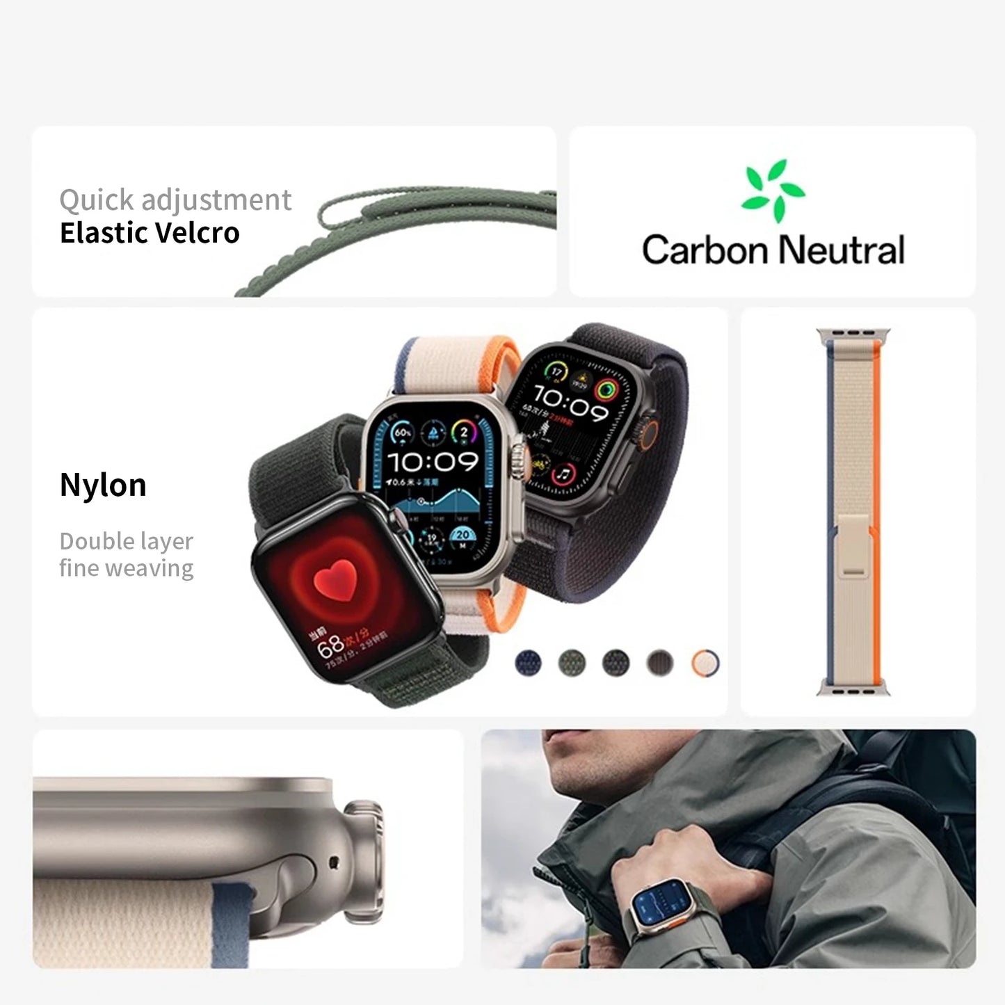 2025 New Suitable for Apple Watch  High Quality Nylon Strap Trail Loop For Watch Series 11 10 9 8 7 SE 3 Ultra 3 2 Band Iwatch