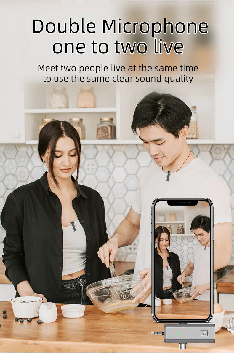 4 In 1 Lavalier Wireless Microphone Noise Reduction Professional Mic for Mobile Phone Camera Speaker Computer Live