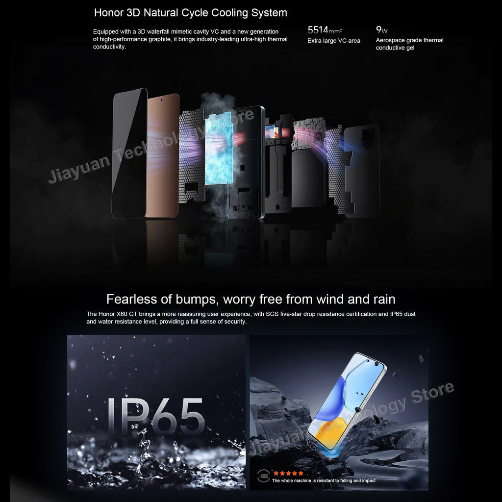 Original HONOR X60 GT 5G Mobile Phone 6.7" AMOLED Display Snapdragon 8+ Gen 1 Battery 6300mAh 80W Charging GMS Smartphone