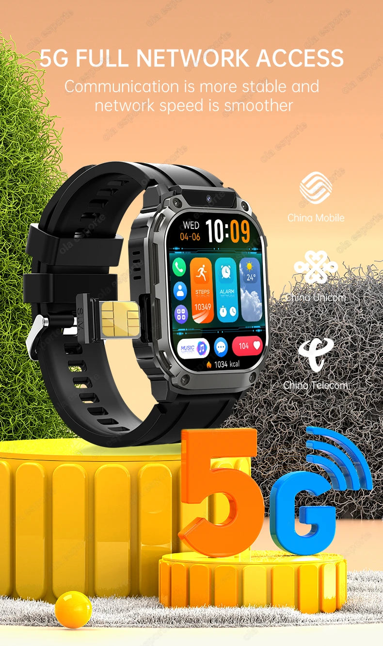 New GPS 5G SIM Card Smartwatch Men Women Video Calls 2/16GB Memory GPS WiFi Tiktok APP Waterproof Smart Watch For Android Pk Pgd