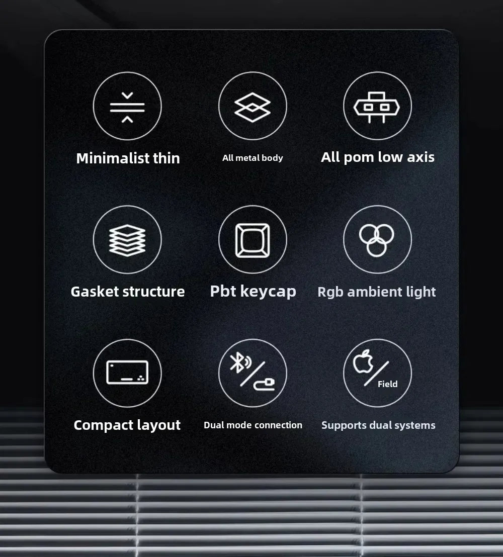 Lofree Flow Series Low-Profile Wireless Mechanical Keyboard Aluminum Gasket 2-Mode Bluetooth Wired Type-c Office Portable Typing