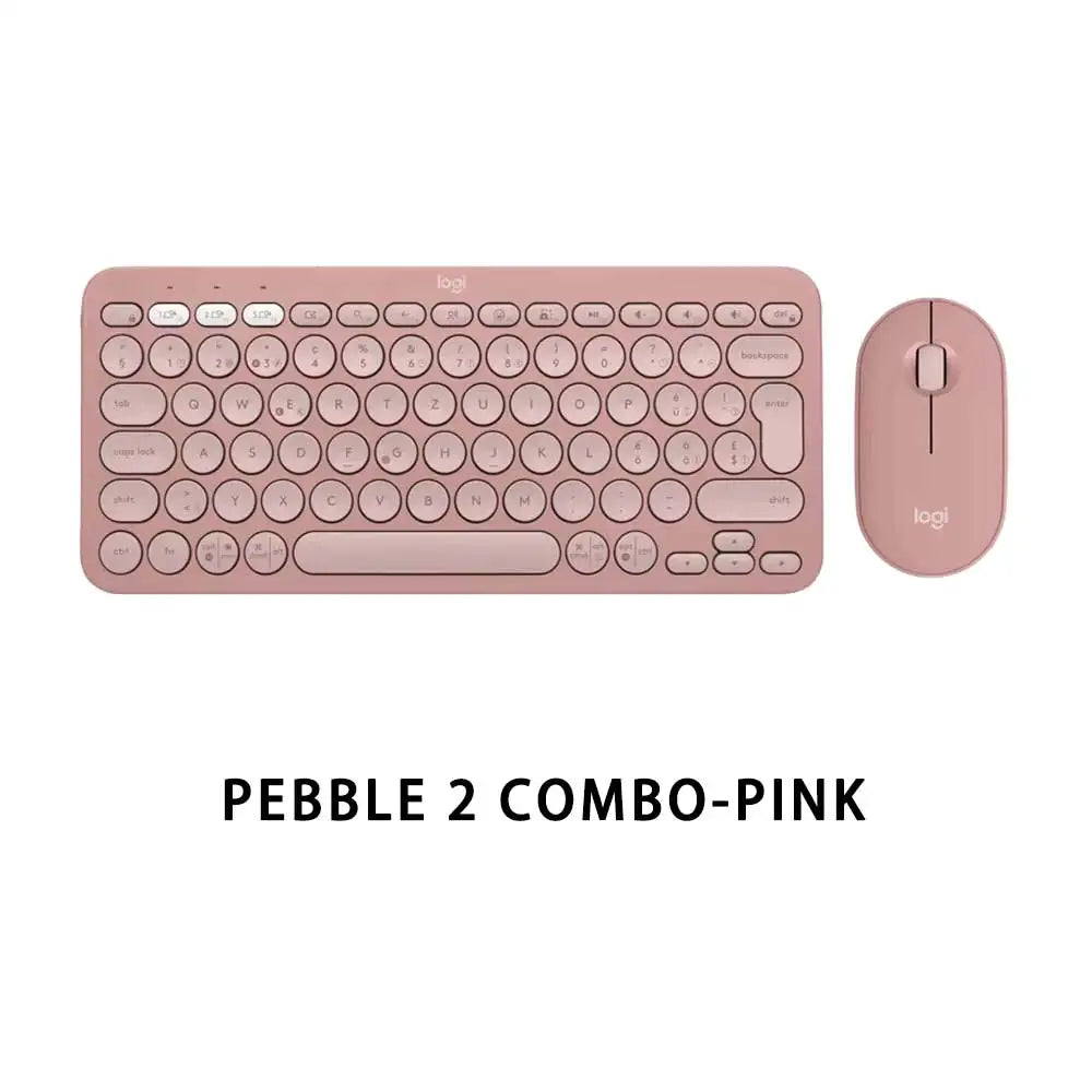 Logitech PEBBLE 2 COMBO Wireless Keyboard Mouse Combos Set Home Office Quiet Mouse Keyboard For Windows Pad Android IOS
