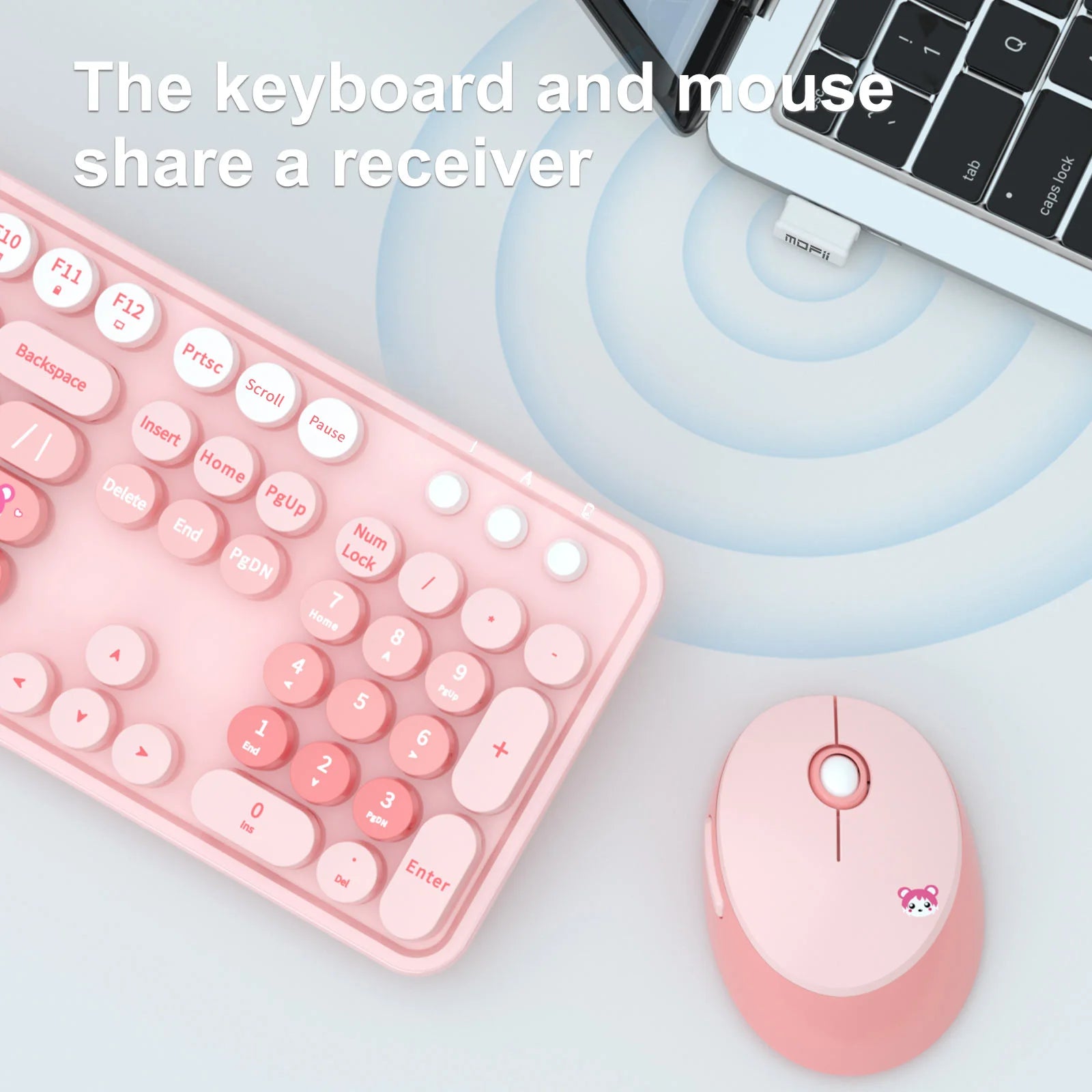 Colorful Sweet Wireless Keyboard And Mouse Set - Combo Pack for Sweet Home Decor And Personal Use