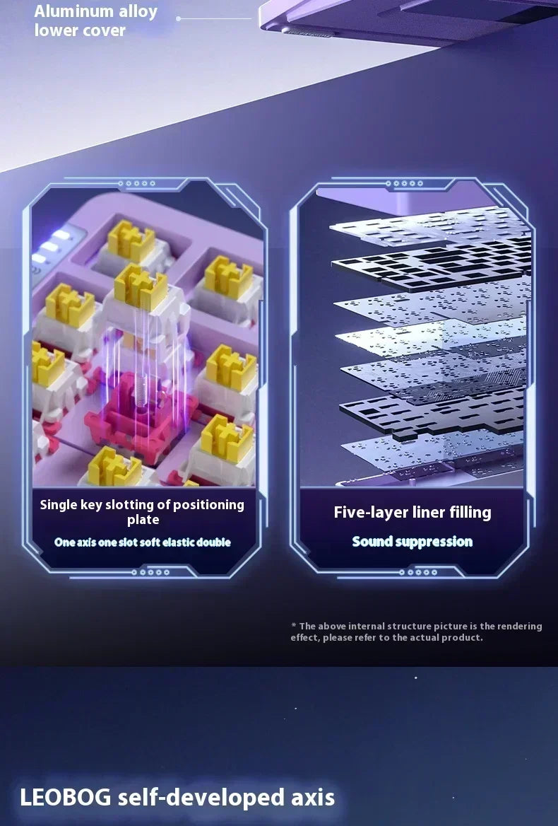 LEOBOG Hi86 Mechanical Keyboard Three-mode Aluminum Alloy Hot-Swap RGB Light Gasket Game Keyboard Customized Esports Accessories