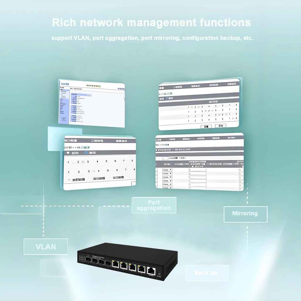8 ports 10Gbe  switch|multi-gigabit web managed switch|POE or NON ,100/1000/10000M are adaptive