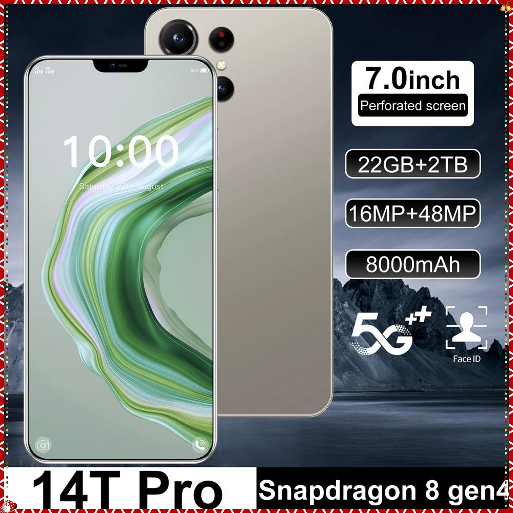 Brand New Pad Tablet PC For 14T Pro 7.0 inch HD Android 15 22GB+2TB 8000mAh Battery 4G 5G Dual Sim Card WiFi GPS Tab