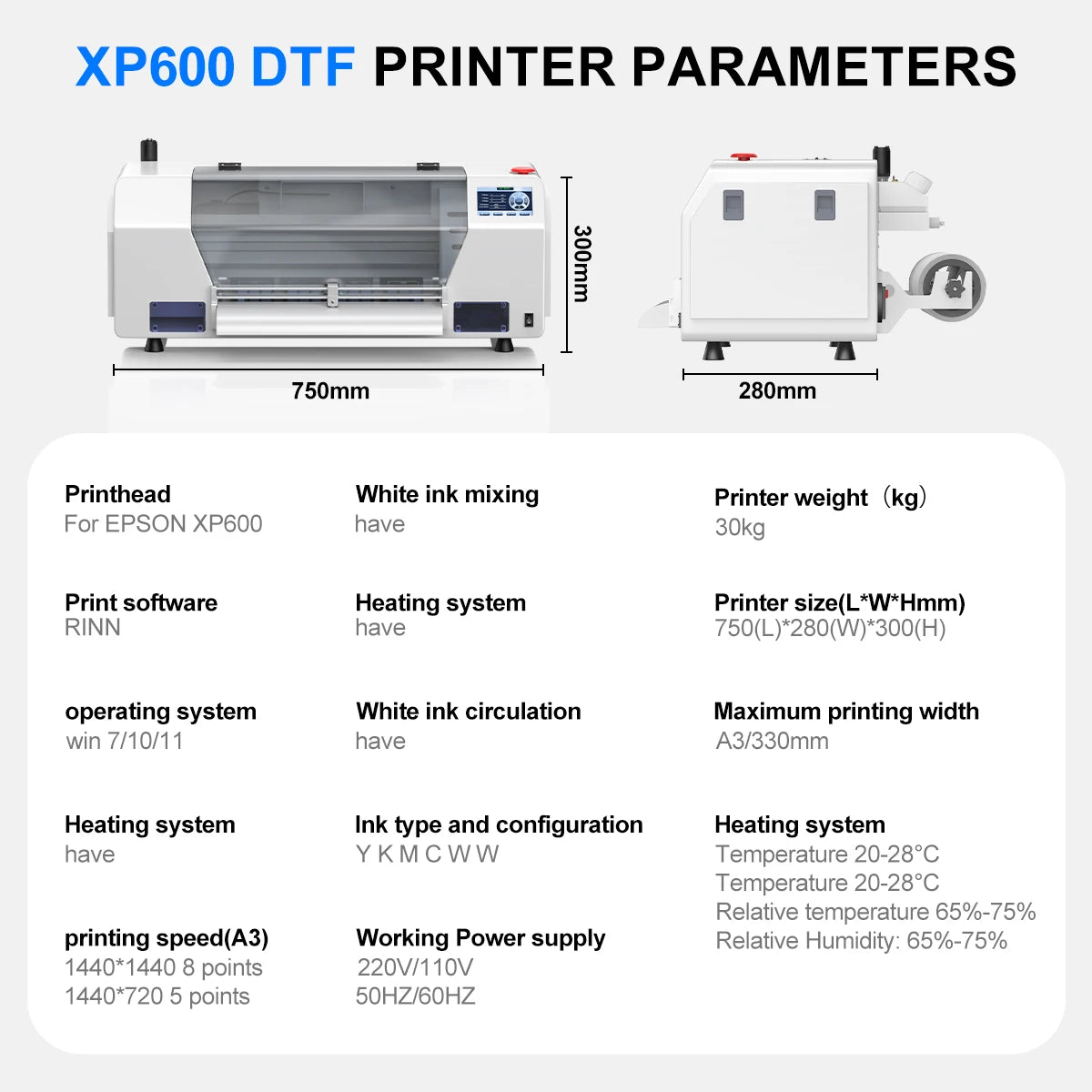 A3+ DTF Printer For Epson XP600 Directly to Film Transfer Printer A3 impresora dtf For all Fabric Print T shirt Printing Machine