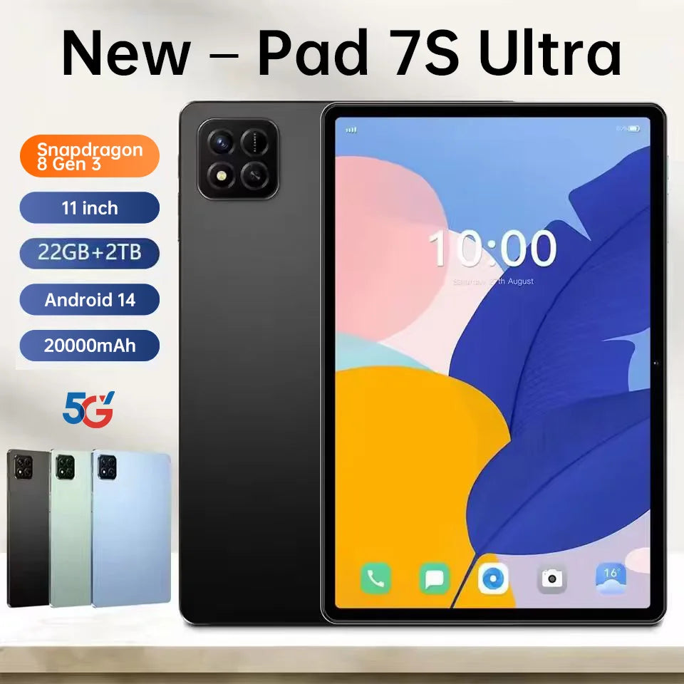 2025 New Original Global Edition Tablet PC Pad 7 Pro Ultra Snapdragon 8gen3 Android 14 HD 4K, 22GB + 2TB, Dual SIM 5G and WIFI