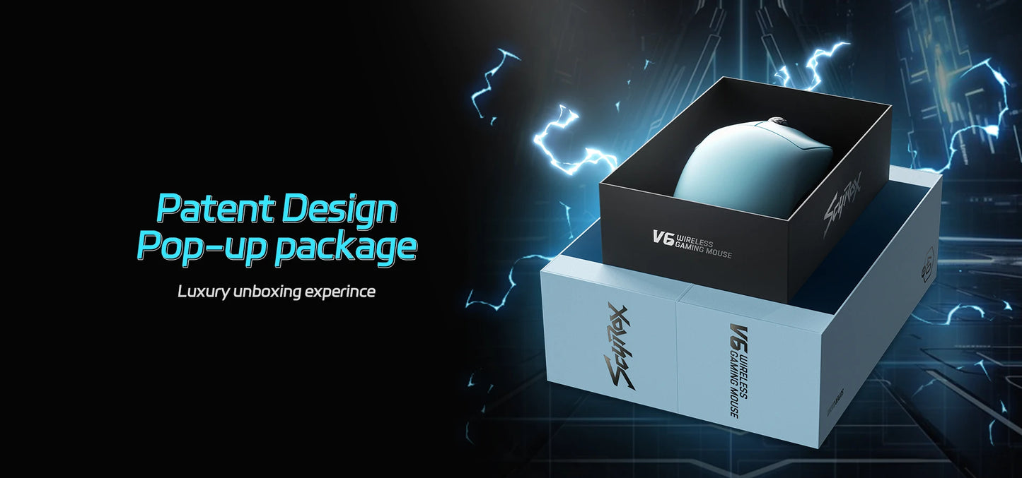 SCYROX V6 Gaming Mouse, Pixart 3950, Omoron Switches, Web Based Software, 8K Dongle Included