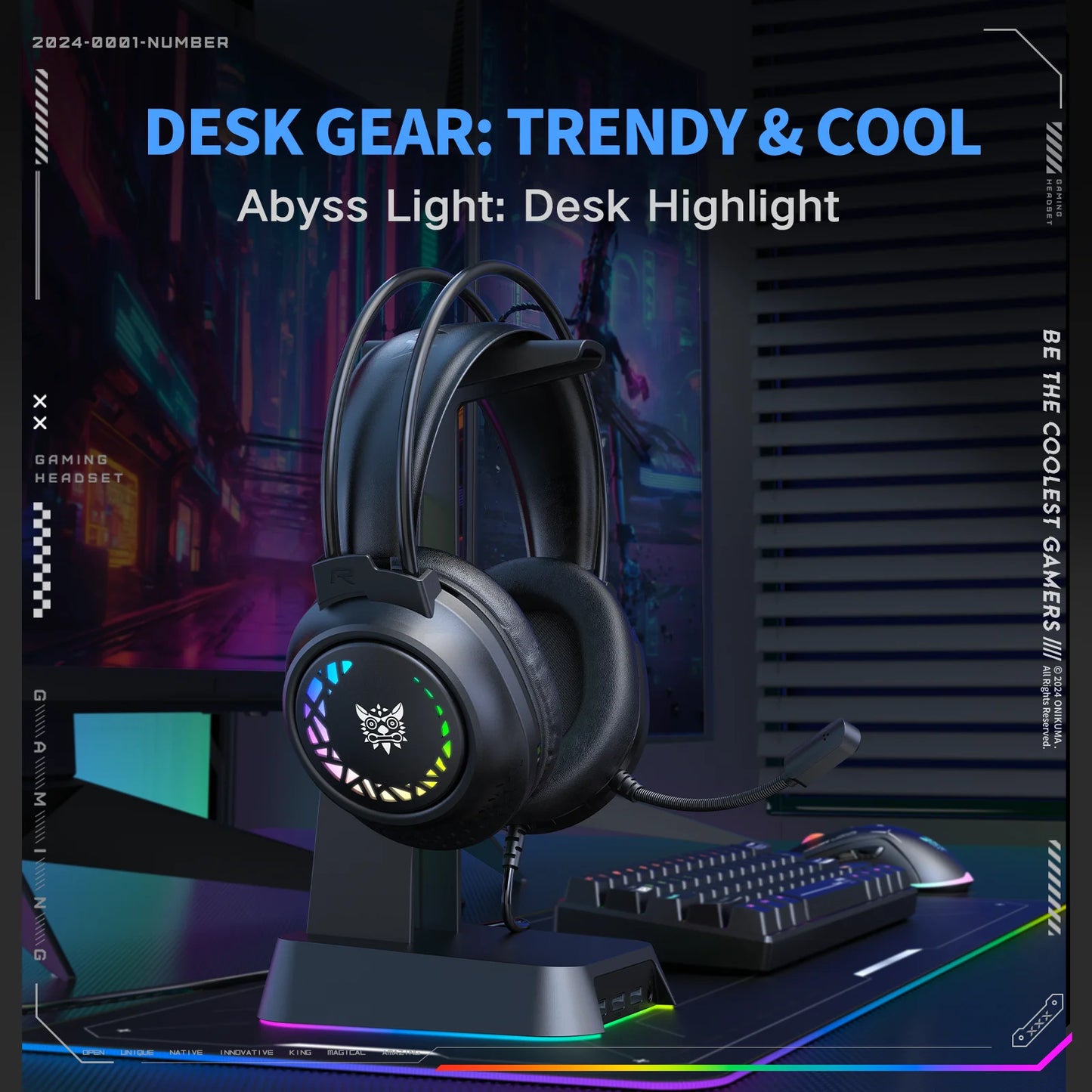 ONIKUMA X92 Gaming Headset Esports Package New FULL RGB Light Design Headphones with Mic Headphone for PC Gamer Game Accessories