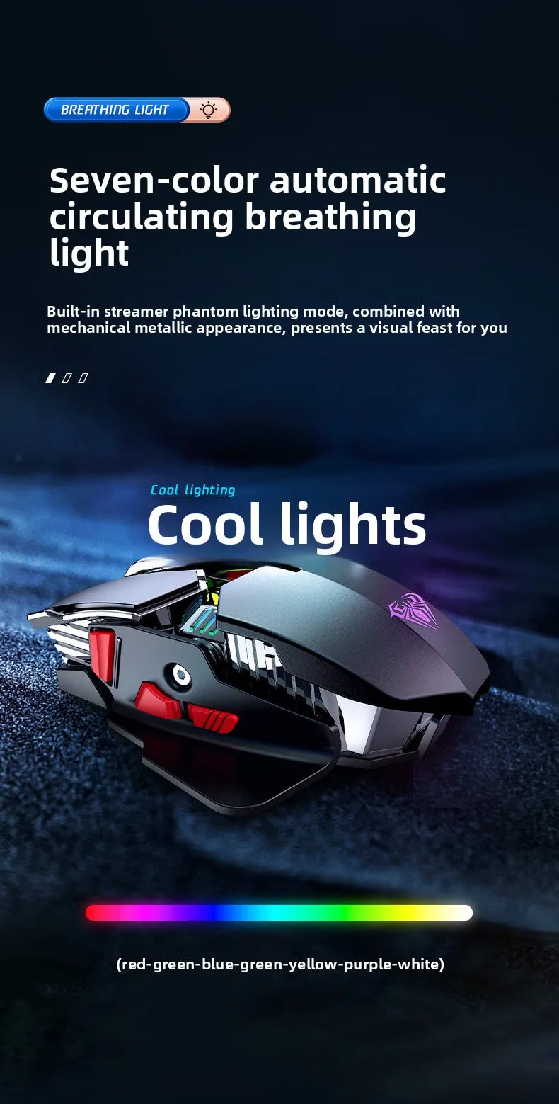 2025 New SC300 Wireless 2.4G Gaming Mouse RGB 3200dpi Rechargeable Silent Mechanical E-sports Mouse for Desktop Computer Laptop