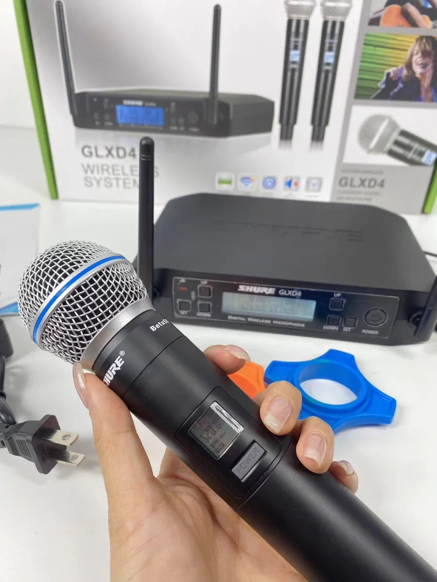 Shure GLXD4 Beta 58a UHF Wireless Microphone System Professional Handheld Dynamic Speaker for Stage Sing Voice Party