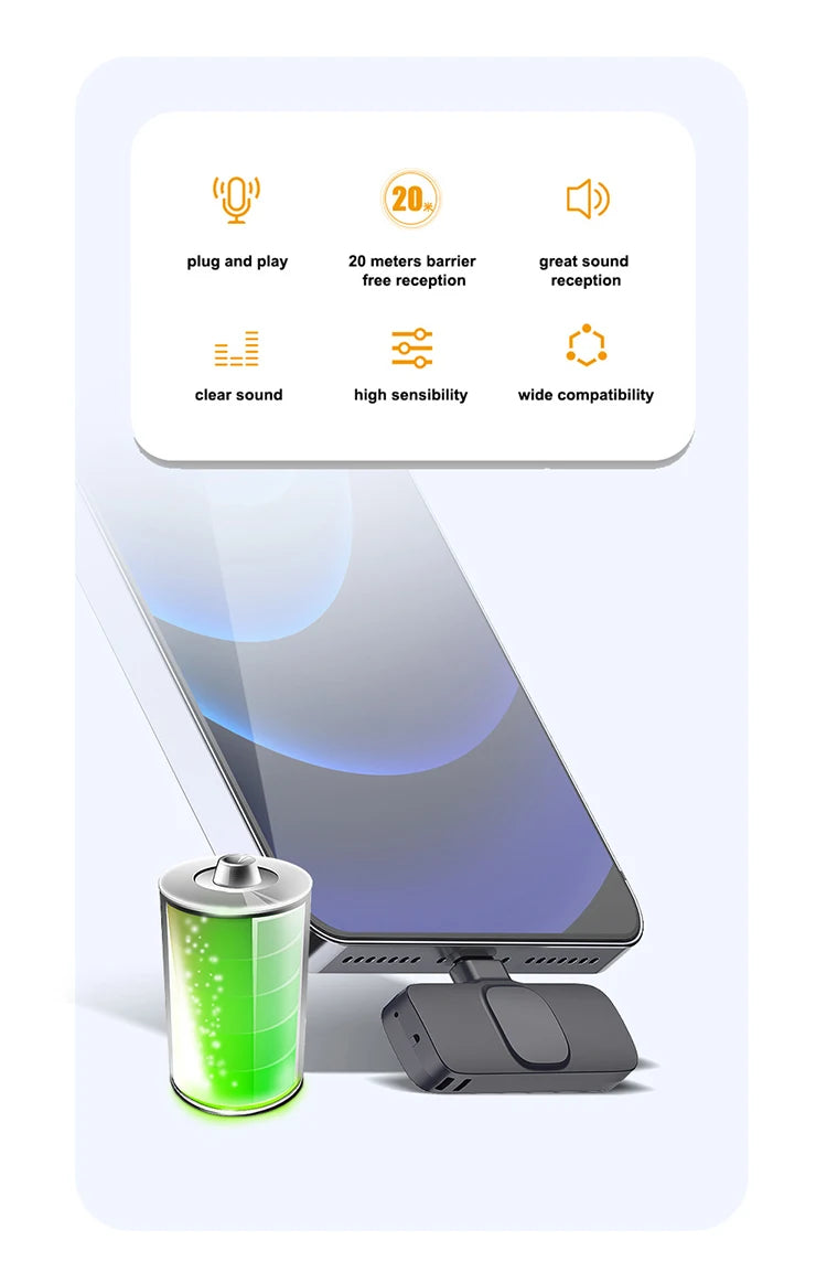 Microphone Portable Audio Video Recording Mini Mic For Ios Android Live Broadcast Gaming Phone Mikrofo