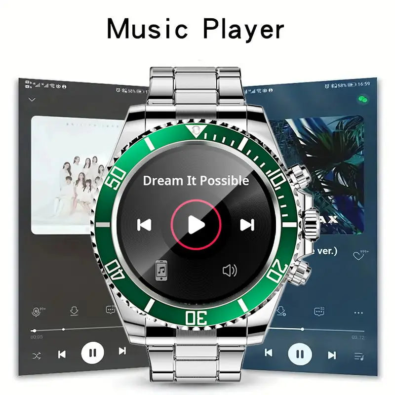 Aiweile AW12 Smartwatch Smart Watch Man High-End Fitness Tracker Sport Business Bluetooth Call 1.3 Inch Steel Play Music Clock