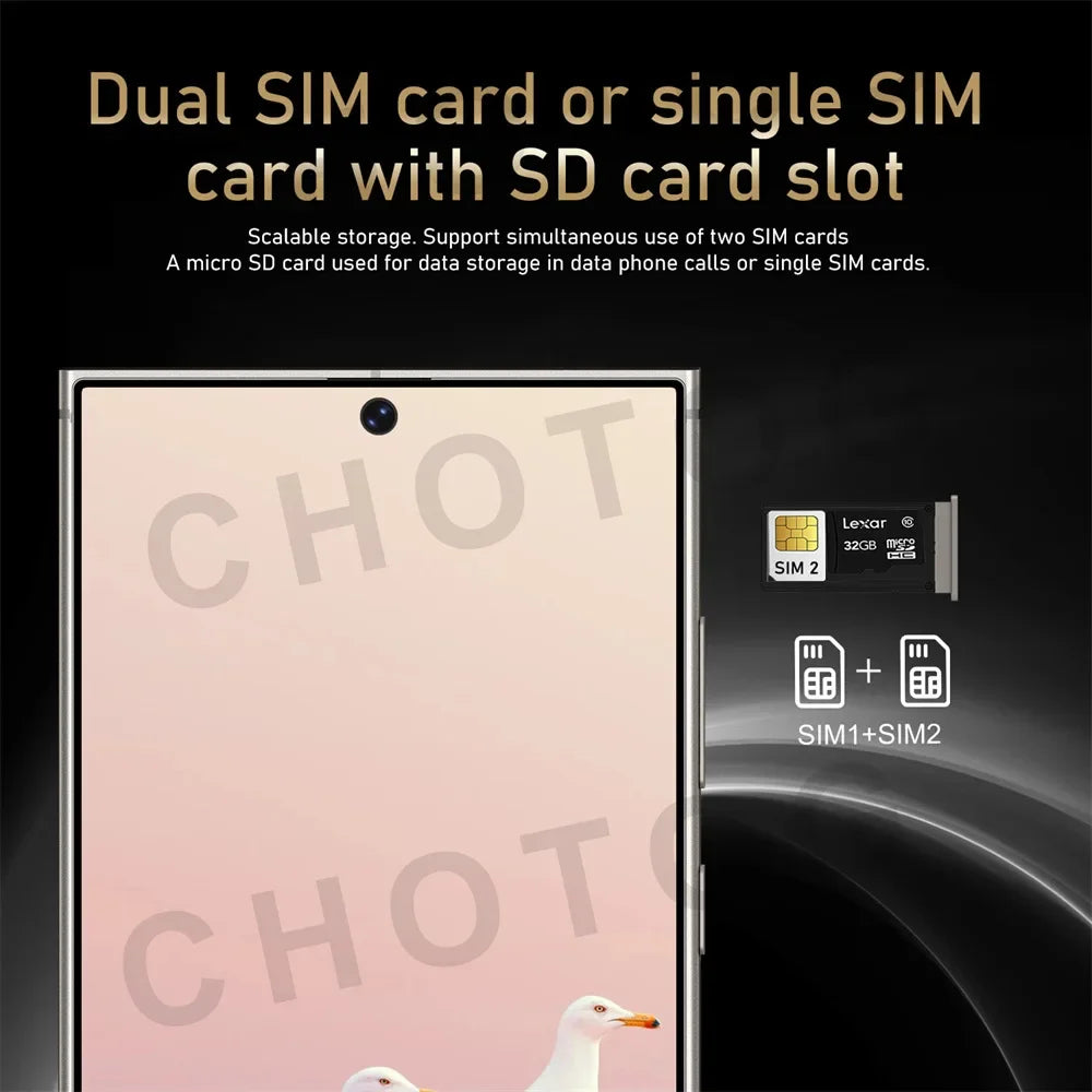 2025 Tablet 7.3 inch 16GB+1TB 4K 7800mAh Snapdragon Dual SIM GPS Tablets Panle For S24 Ultra Smartphone 5G Kids Tab PC Android