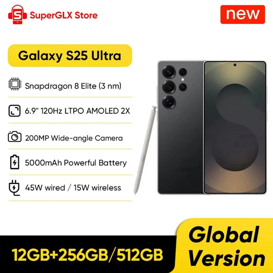 2025 New Samsung Galaxy S25 Ultra 5G Smartphone Snapdragon 8 Elite 6.9"120Hz Dynamic LTPO AMOLED 2X Display 200MP Quad AI Camera
