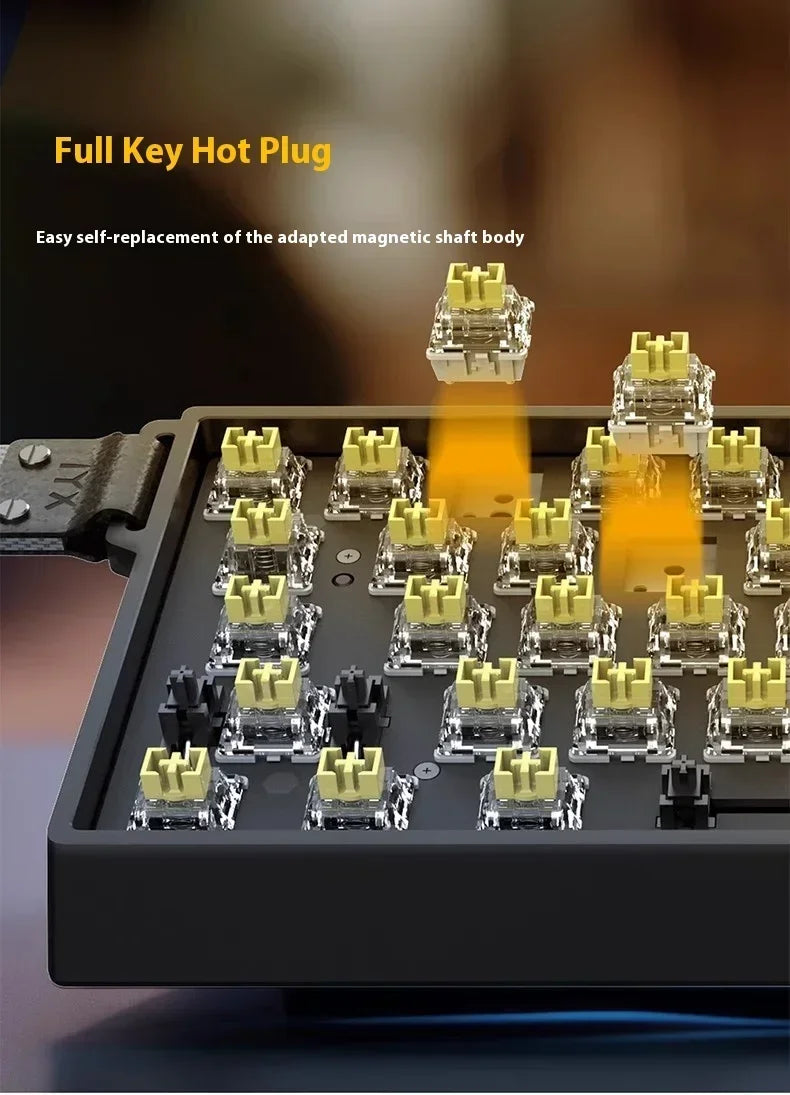 IYX MU68 Pro Mechanical Keyboard Magnetic Switch 8k RT0.04 RGB Backlit Hot Swap E-sports Gamer Keyboard Wired Aluminium Alloy