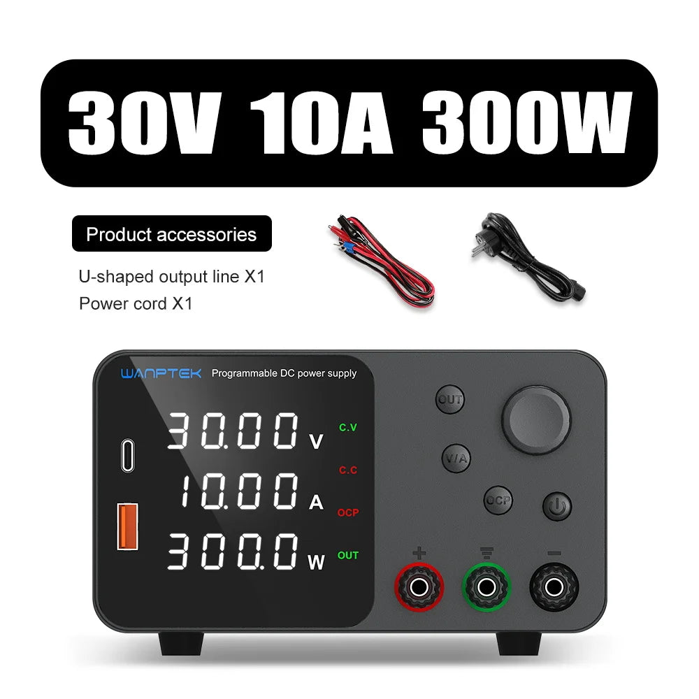 Wanptek DC Power Supply 30V 10A 5A Variable Bench Power Supply Adjustable Lab Power Supply 60V 5A 120V 3A  Voltage Regulator