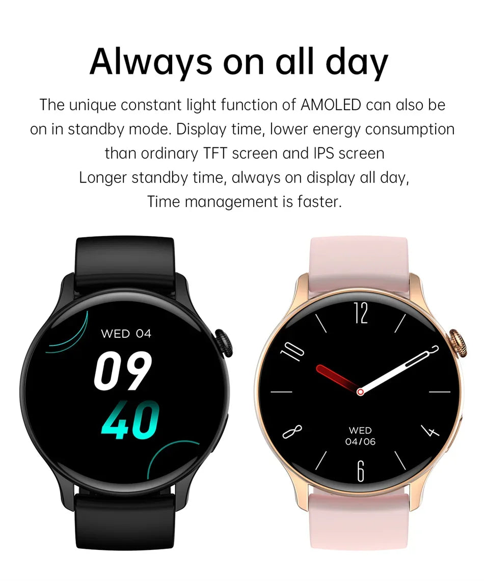 2025 Xiaomi New Real AMOLED HD Smartwatch Ladies Health Monitoring AI Voice Bluetooth Call Smart Watch