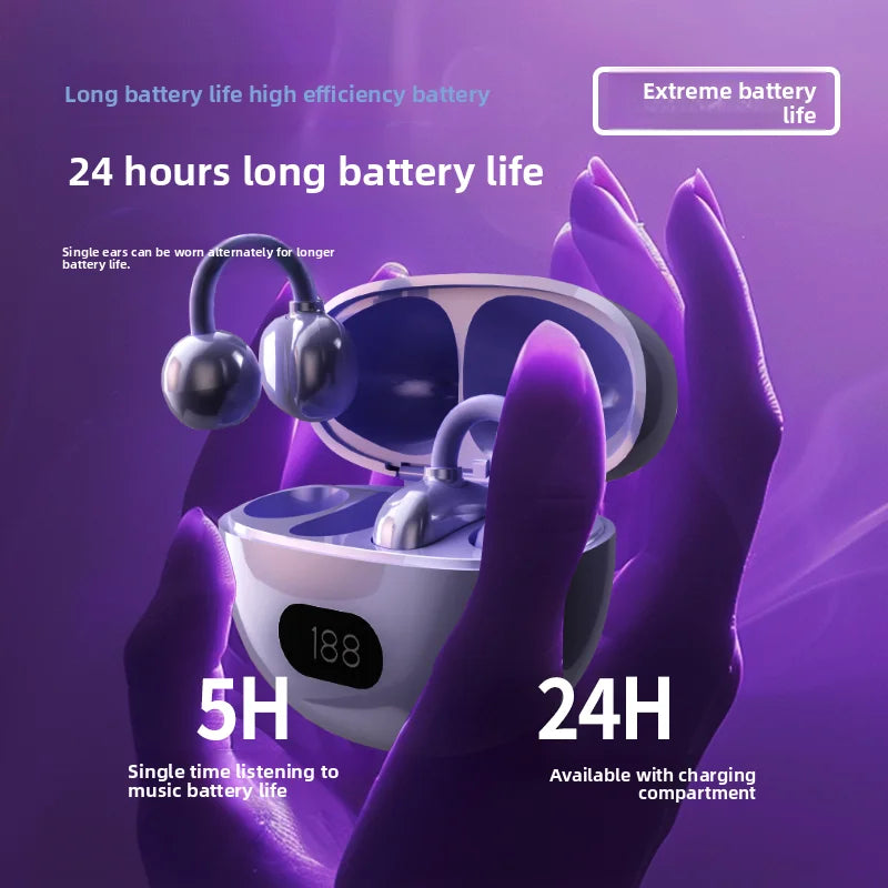 Open Ear Wireless Earphones 144 language Real Time Translator Ear Clip Earbuds Bluetooth Clip On OWS Sports Headphones HD Call