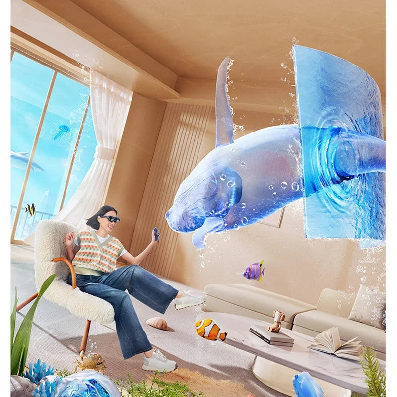 Rokid Max AR Smart Glasses Micro OLED 3D 215”Max Giant Screen Theater Viewing For Phones/Switch/PS5/Xbox/PC