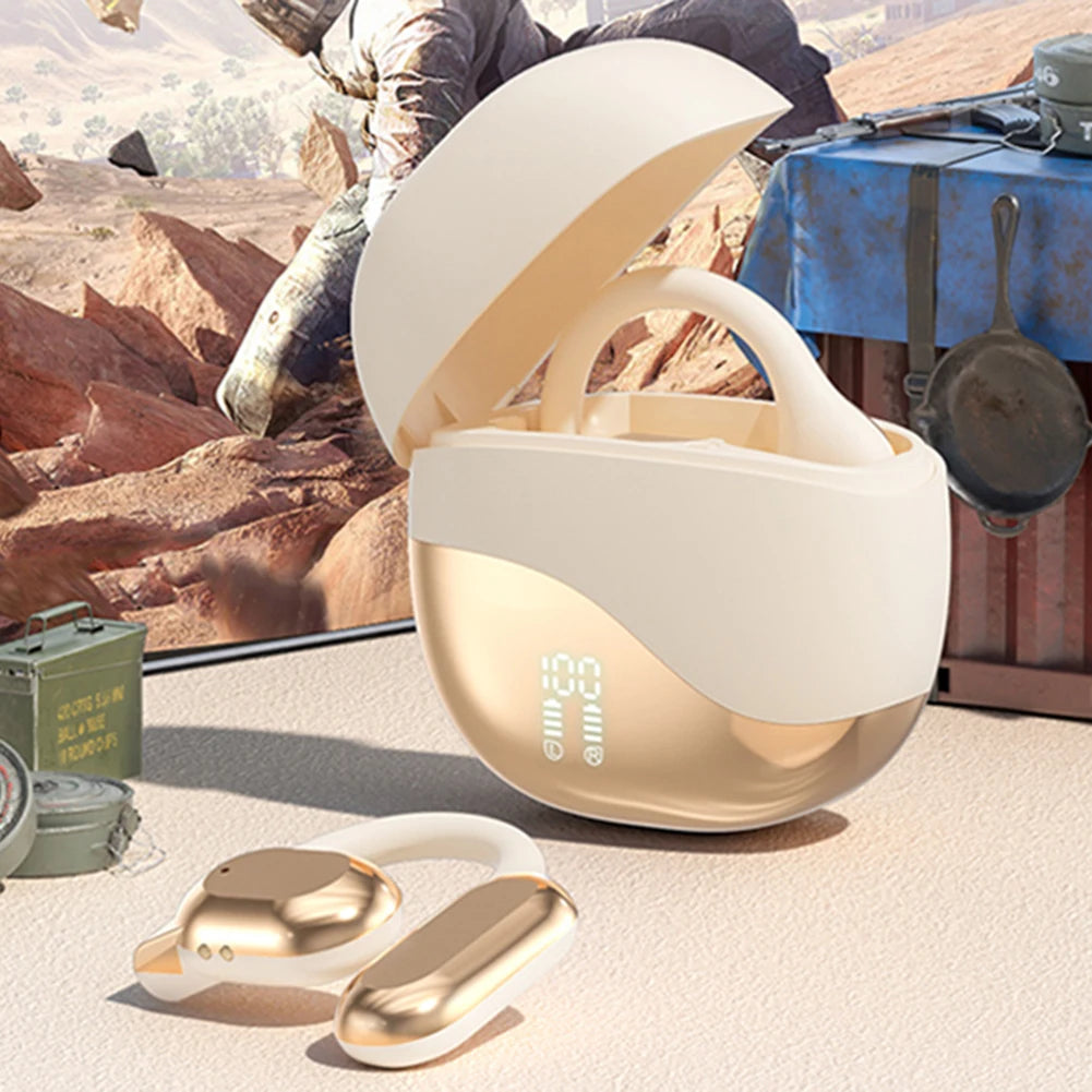 Real Time AI Translator Earbuds Bluetooth-Compatible 5.4 Two-Way Smart Voice Translator Ear Hook Headset for Business Travel