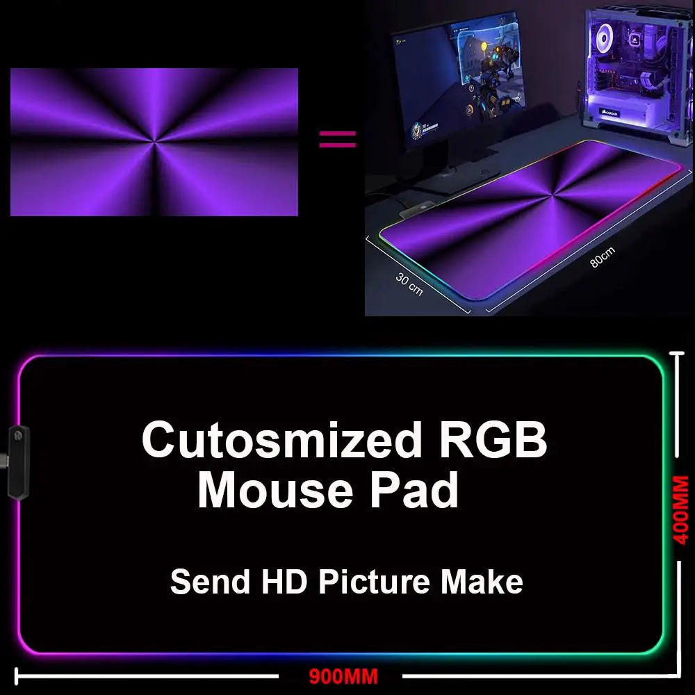 Cool Space Large RGB Mouse Pad Gaming XXL Mousepad LED Mause Pad Gamer Copy Mouse Carpet MausePad PC Desk Pad Mat with Backlit