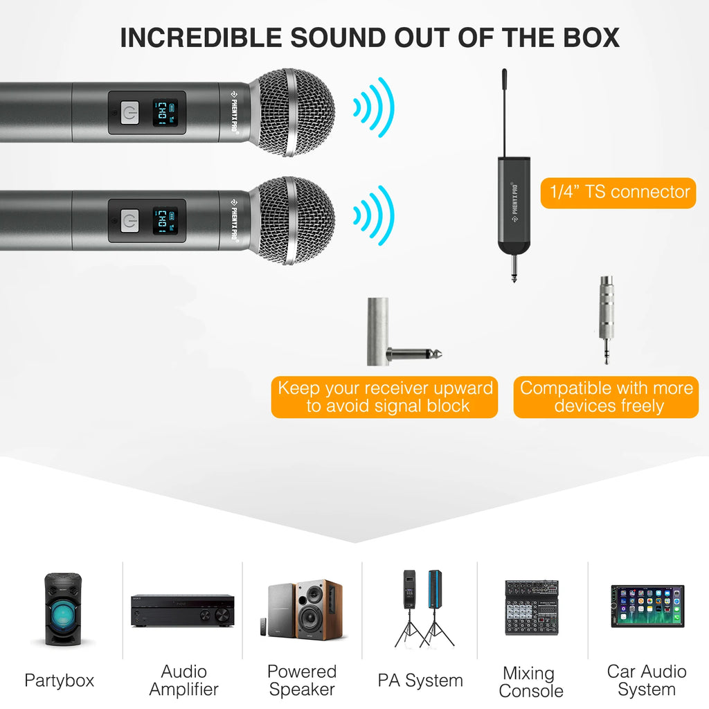 2 channel Digital Portable Wireless Microphone UHF Recording Karaoke Mic 900mhz Professional Handheld Mic Church PDP-2