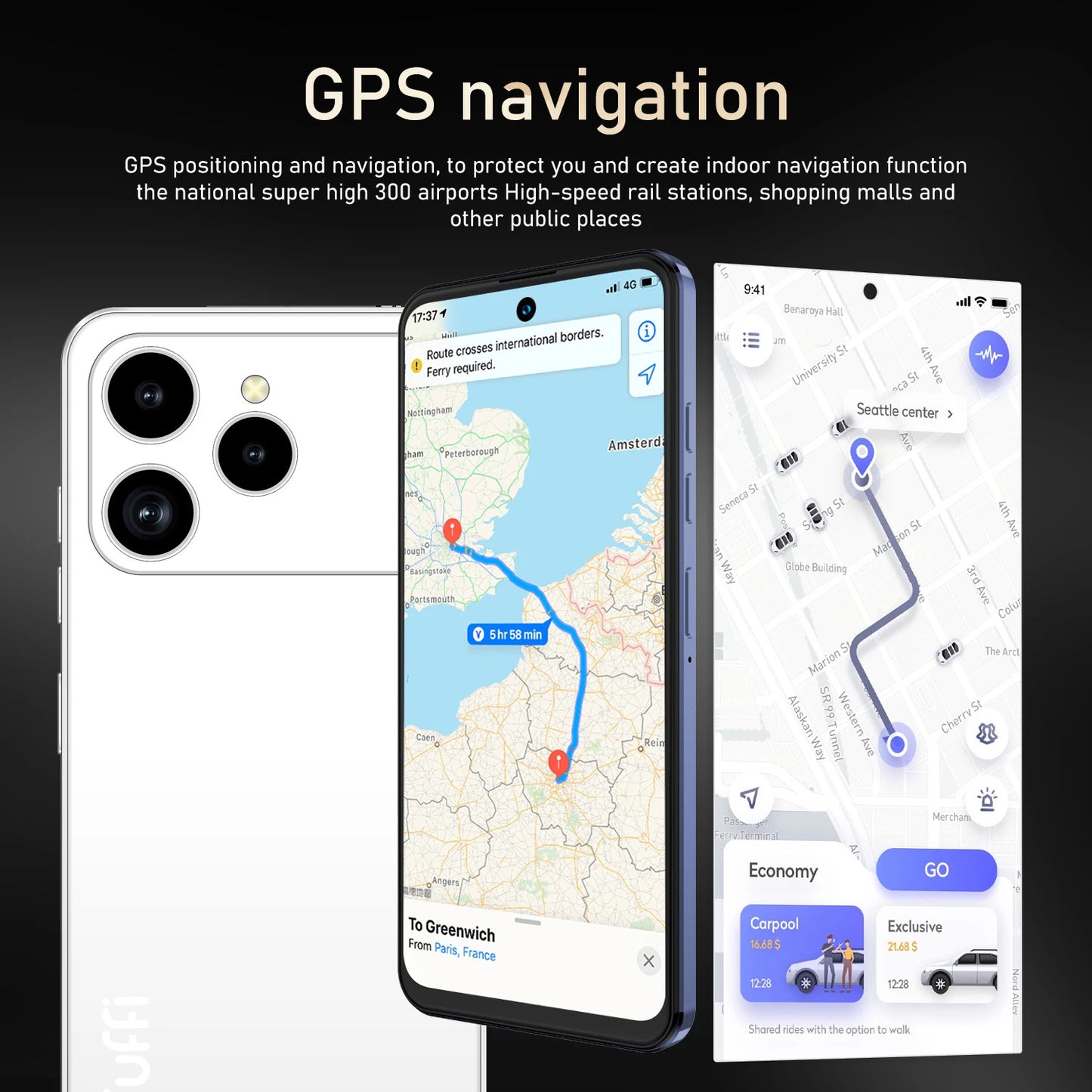 Global Vision M17 Pro Max Smartphone 5G Android 8GB RAM 256GB ROM 6.56 Inch Phone 720x1612HD 24+48MP 4G 5G Network Mobile Phones