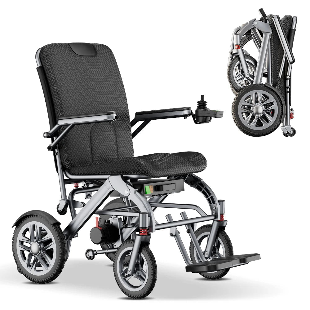 2025 Best Selling Lightweight Power Electric Wheelchair Portable Foldable Design with Big Wheels for Seniors Walkers