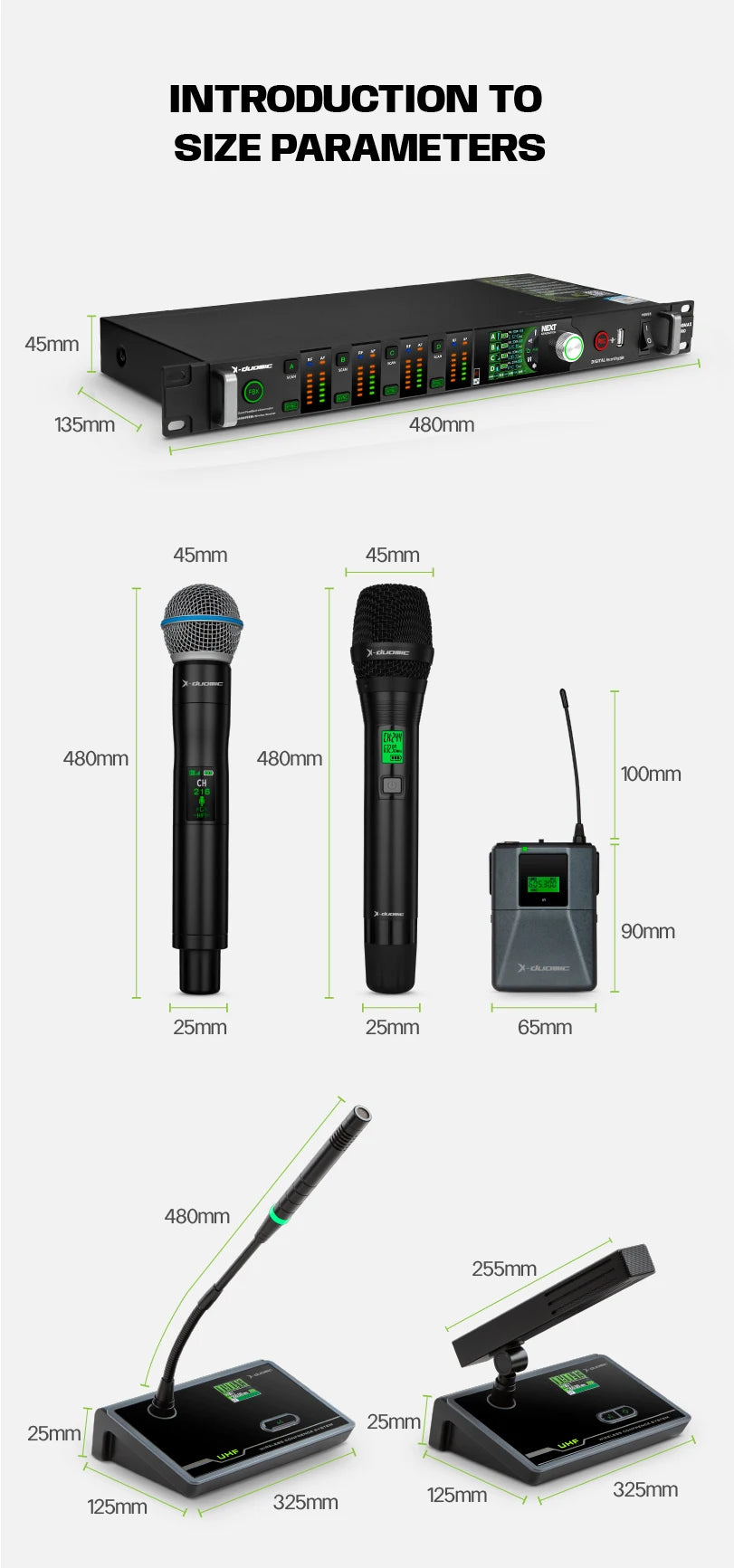 X-DUOMIC M300PRO true diversity one to four wireless microphone professional stage performance balanced reverb anti-howling