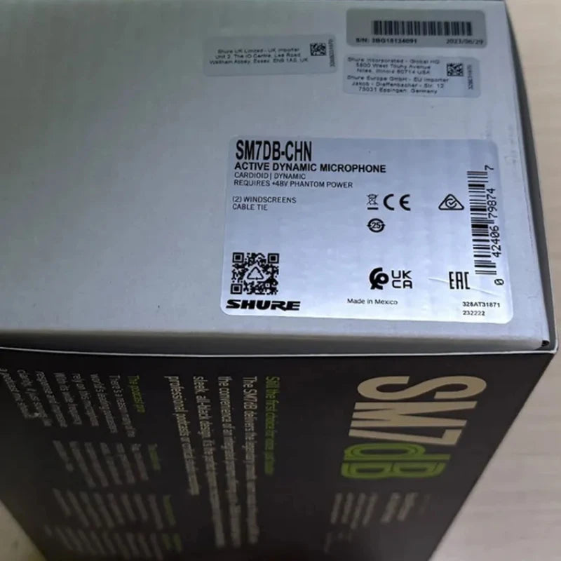 Shure SM7dB 7DB professional podcast microphone, built-in+28dB preamplifier, with optional frequency response dynamic microphone