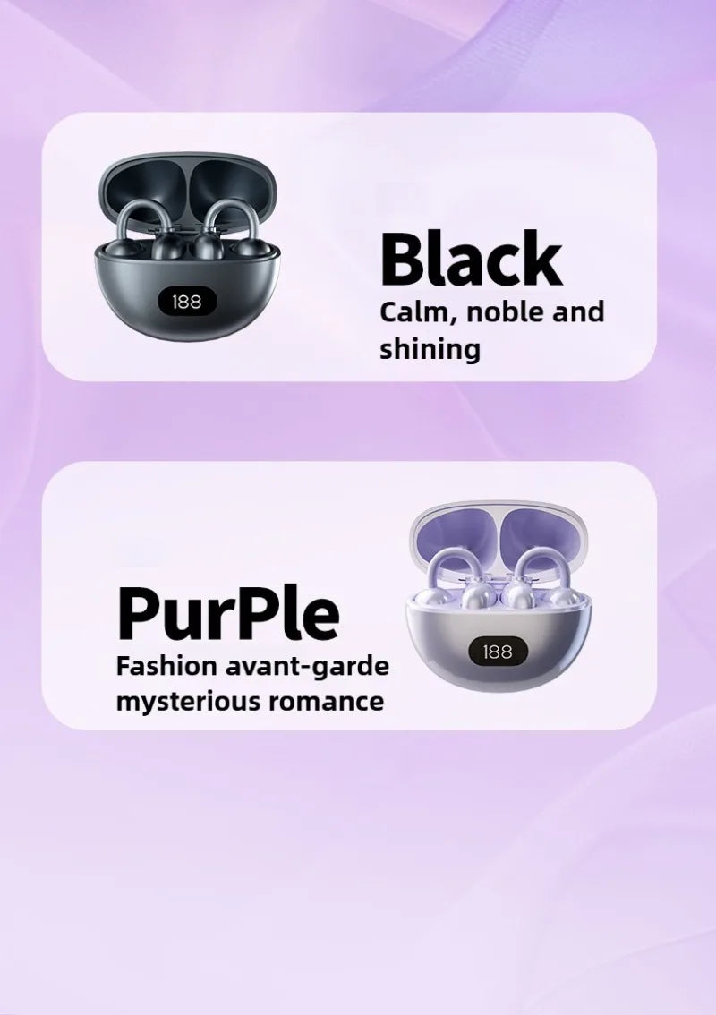 Open Ear Wireless Earphones 144 language Real Time Translator Ear Clip Earbuds Bluetooth Clip On OWS Sports Headphones HD Call