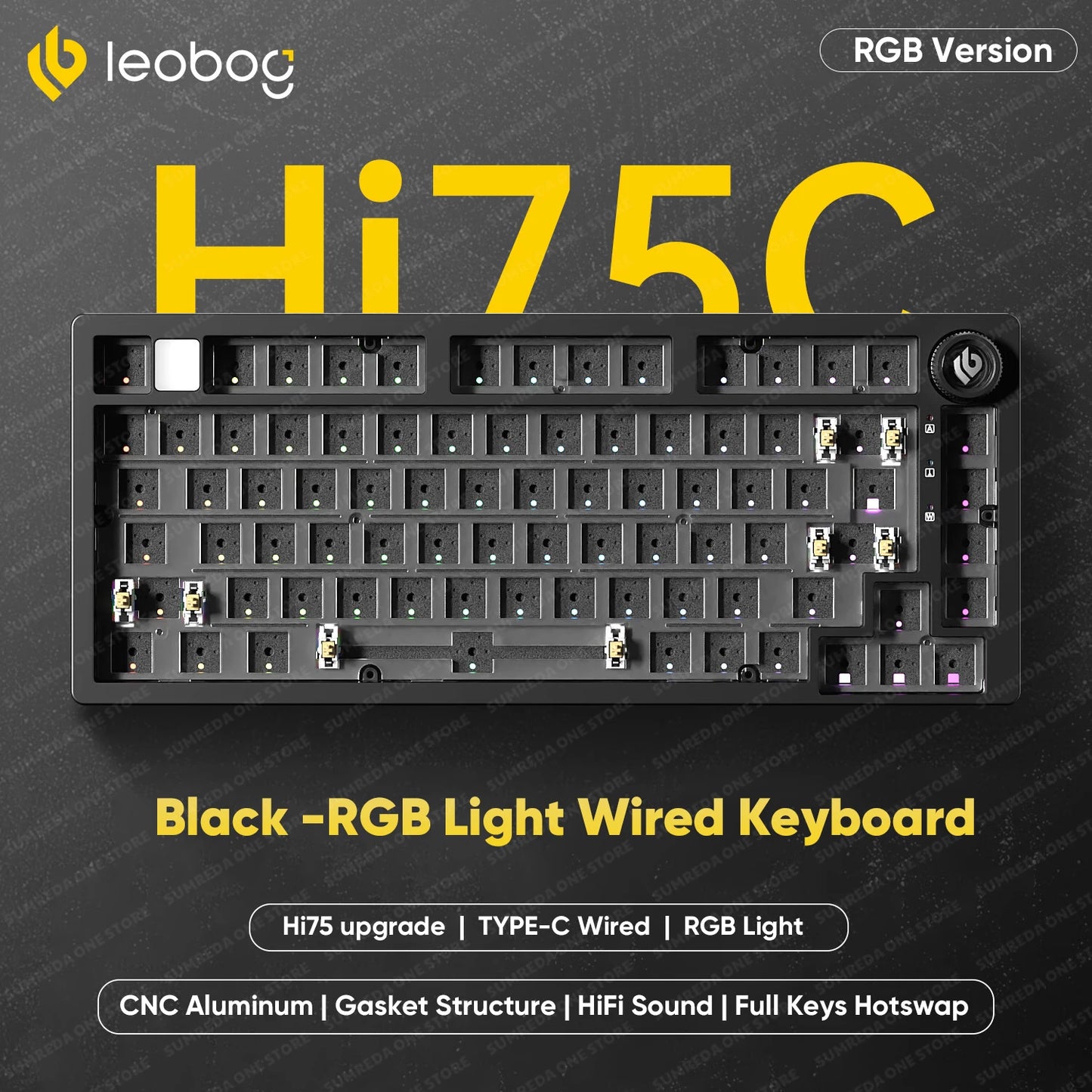 LEOBOG Hi75C Pro Hi75 Sugar65 Custom Mechanical Keyboard Aluminum Kits Hot Swap Wired Gaming Keyboard RGB Gamer Gasket Keyboard